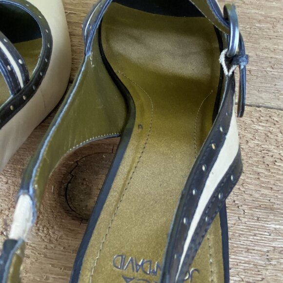 Circa Joan & David Women Slingback Peep-Toe Heels Size 9M Taupe & Bronze Leather - Picture 15 of 16